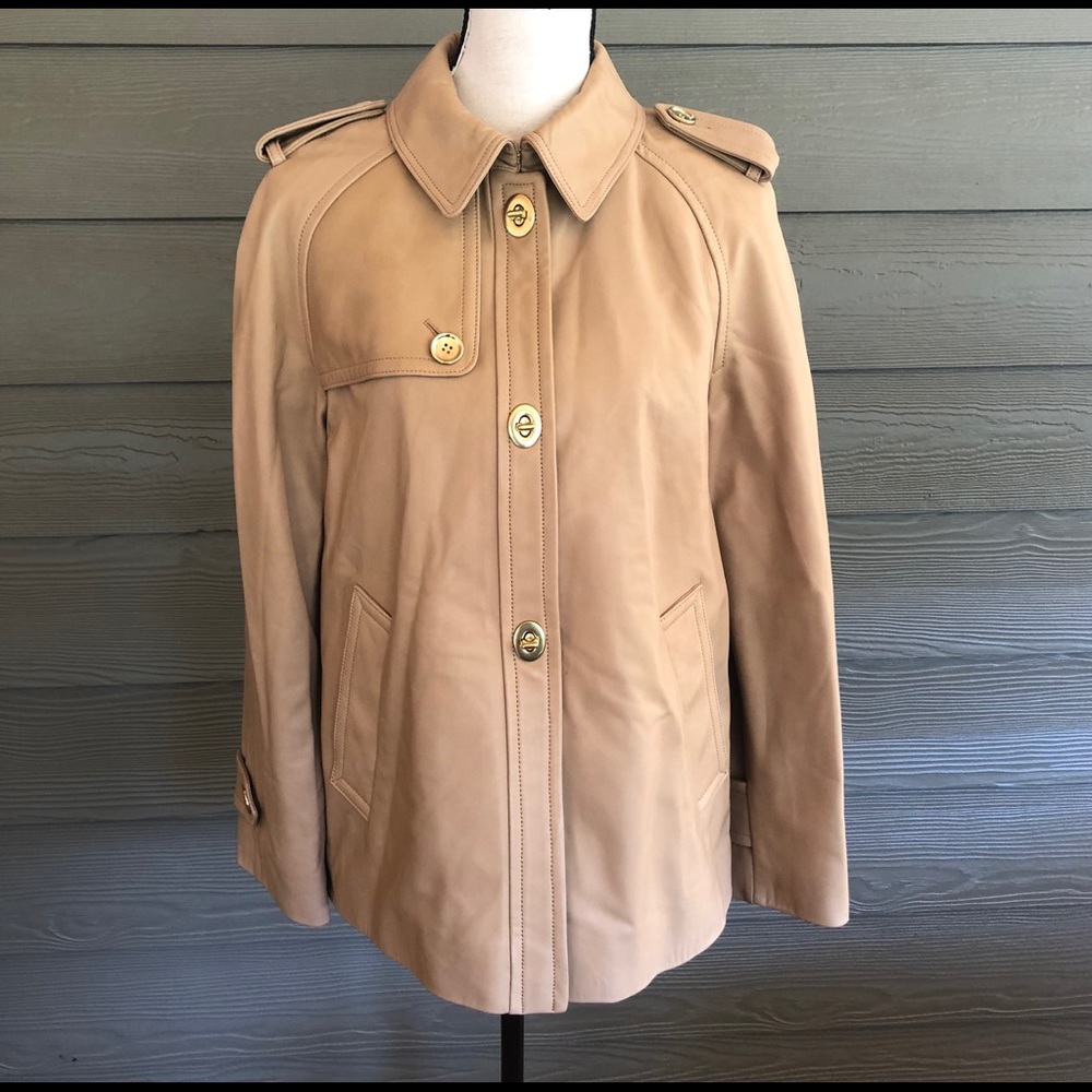 Coach Leather Jacket women's peacoat pea coat M